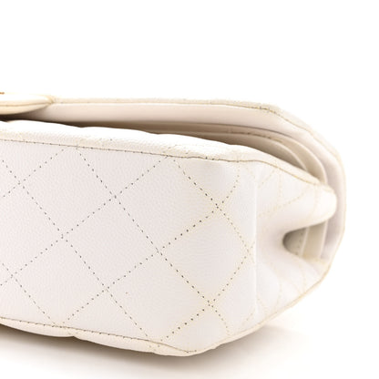 Chanel Caviar Quilted Medium Double Flap White 9 of 11