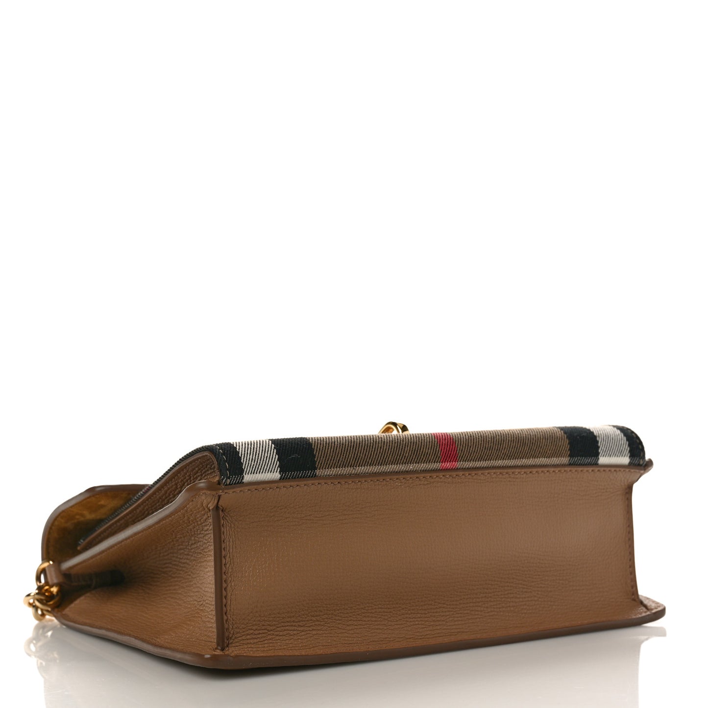 Derby Calfskin House Check Small Macken Crossbody Bag Camel
