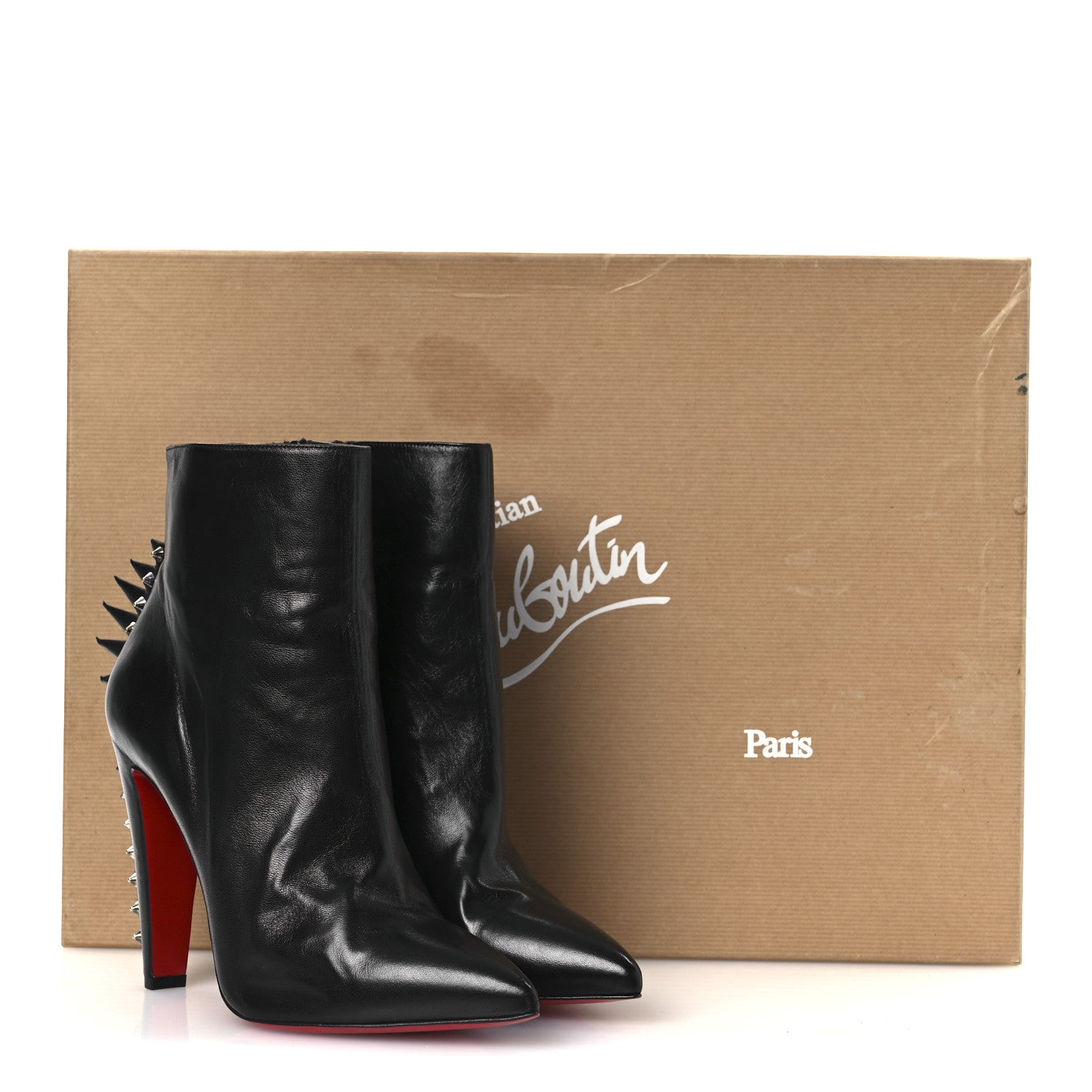 Christian Louboutin Nappa Electroboot 100 Ankle Boots 41 Black Silver 14 of 14