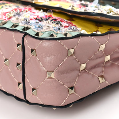 Valentino Garavani Nappa Sequin Flower Small Rockstud Spike Shoulder Bag Multicolor 8 of 8