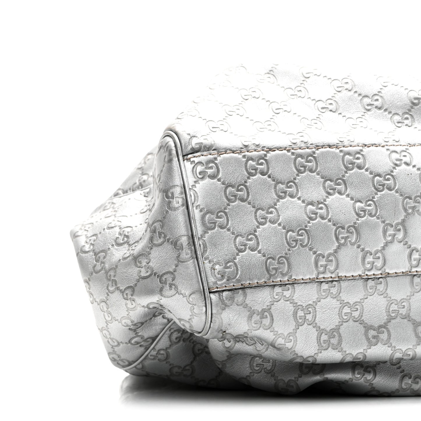Guccissima Large Sukey Tote Silver