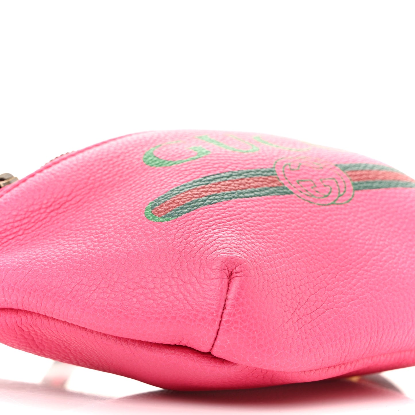 Grained Calfskin Small Logo Belt Bag Box Pink Green