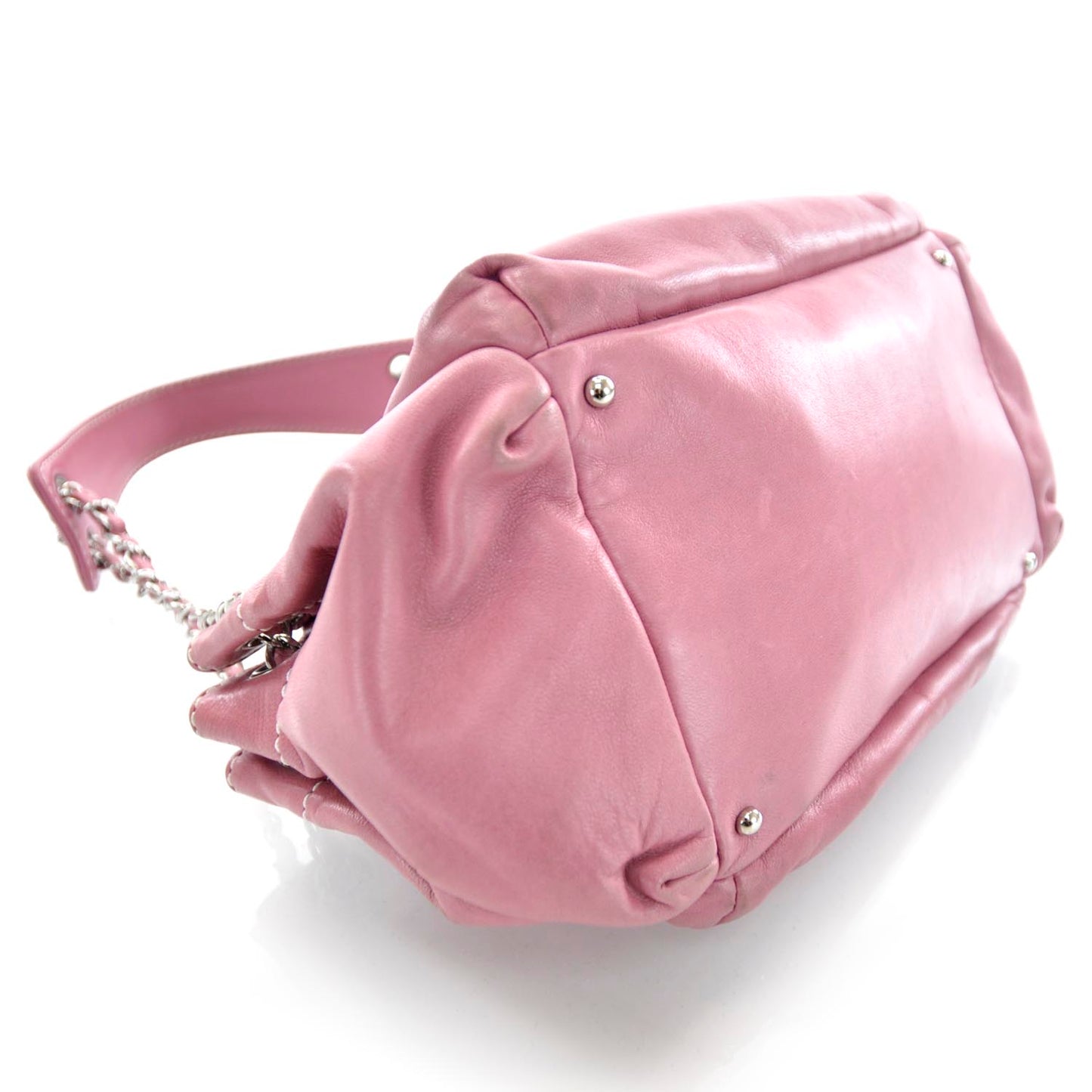 Lambskin Lax Accordion Hobo Pink