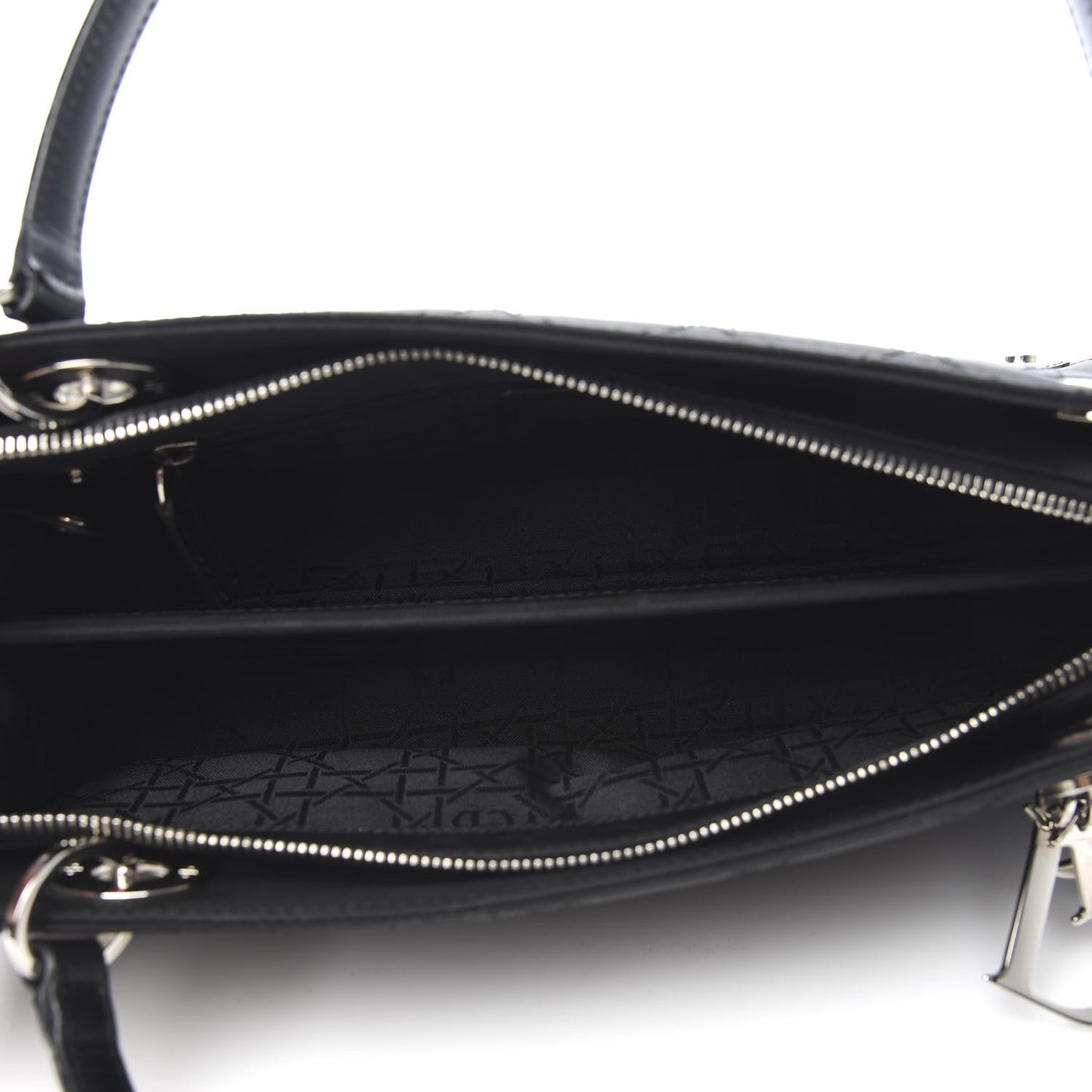 Nylon Cannage Stitched East West Lady Dior Black