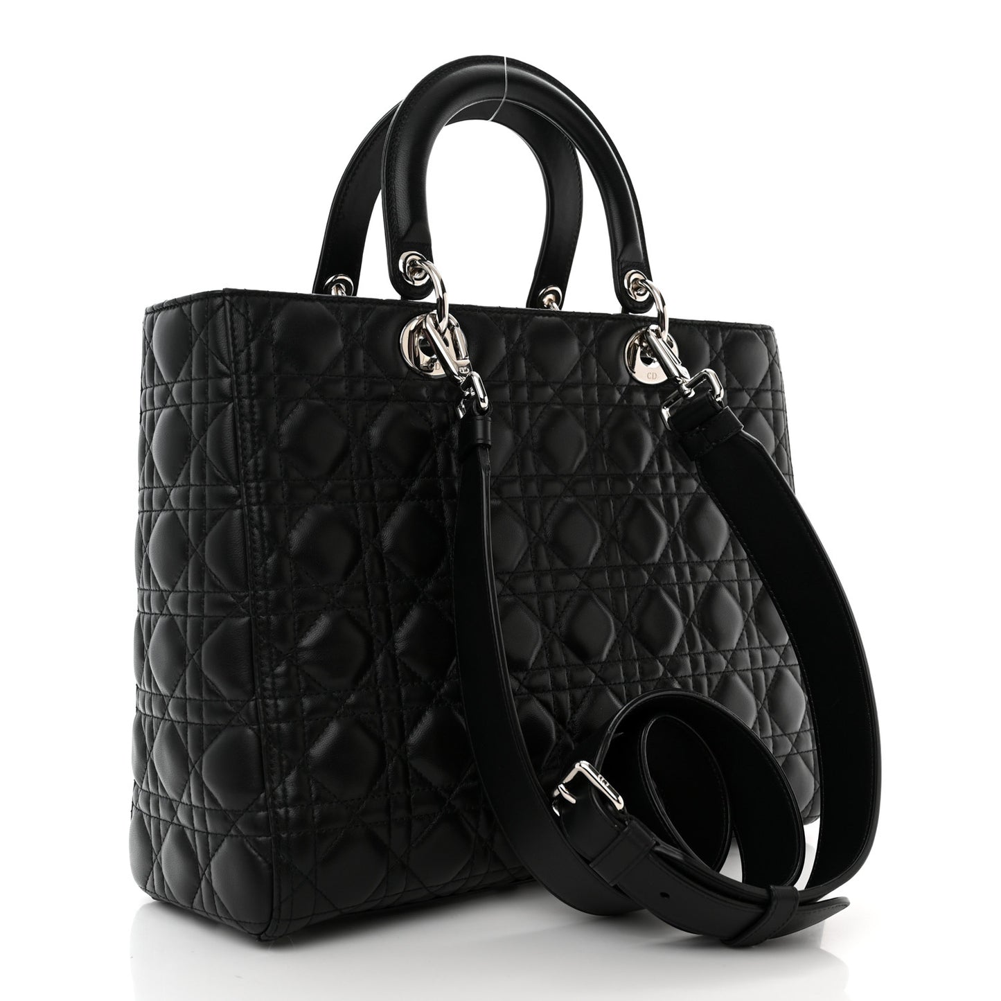 Lambskin Cannage Large Lady Dior Black