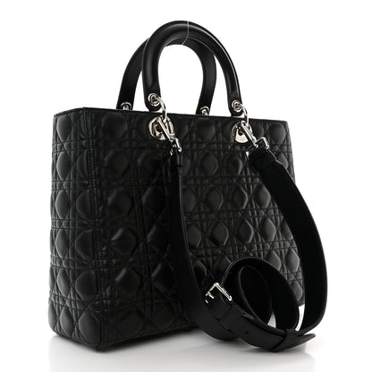 Christian Dior Lambskin Cannage Large Lady Dior Black 3 of 10
