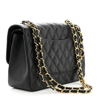 Chanel Caviar Quilted Jumbo Double Flap Black 3 of 12