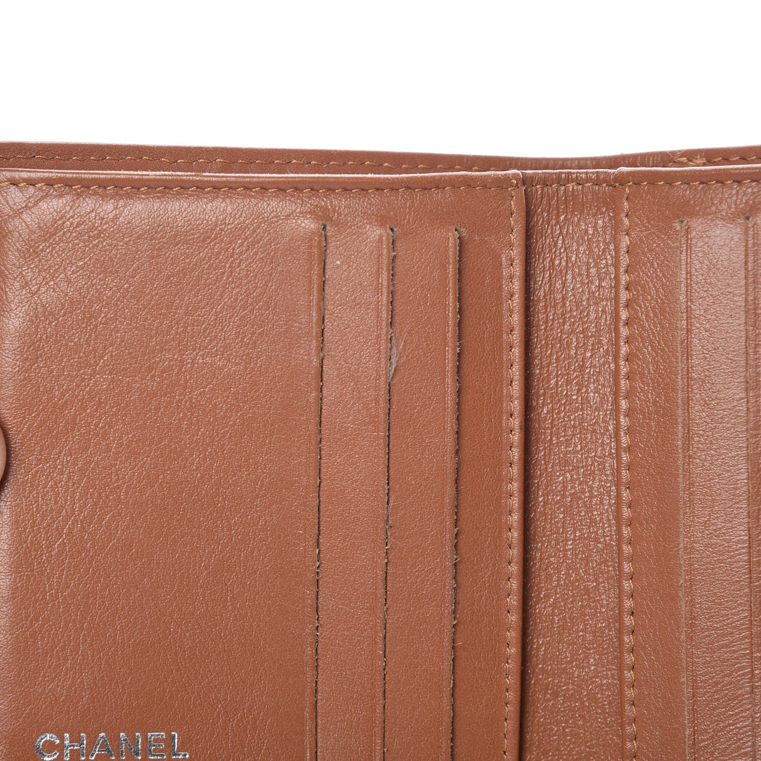 Chanel Caviar Quilted Compact French Flap Wallet Dark Beige 10 of 20