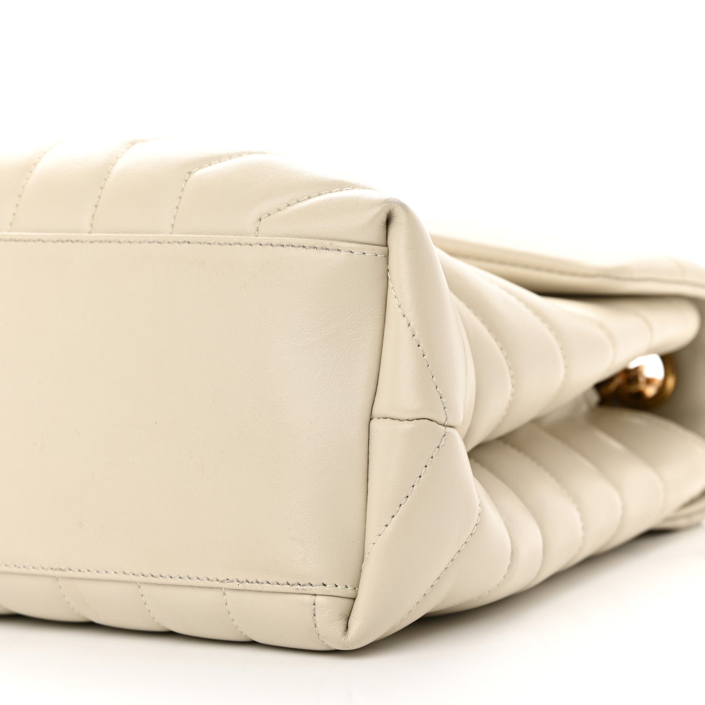 Calfskin Y Quilted Monogram Medium Loulou Chain Satchel Crema Soft