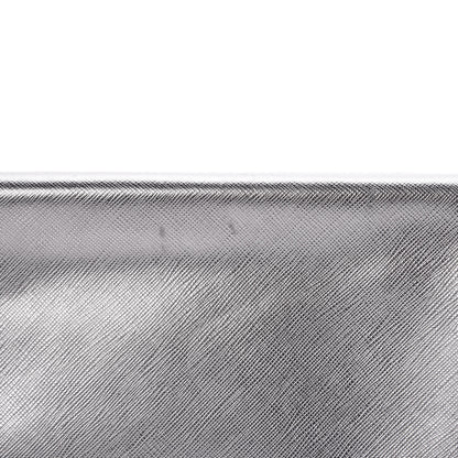 Prada Metallic Saffiano Lux East West Frame Clutch Cromo 11 of 17
