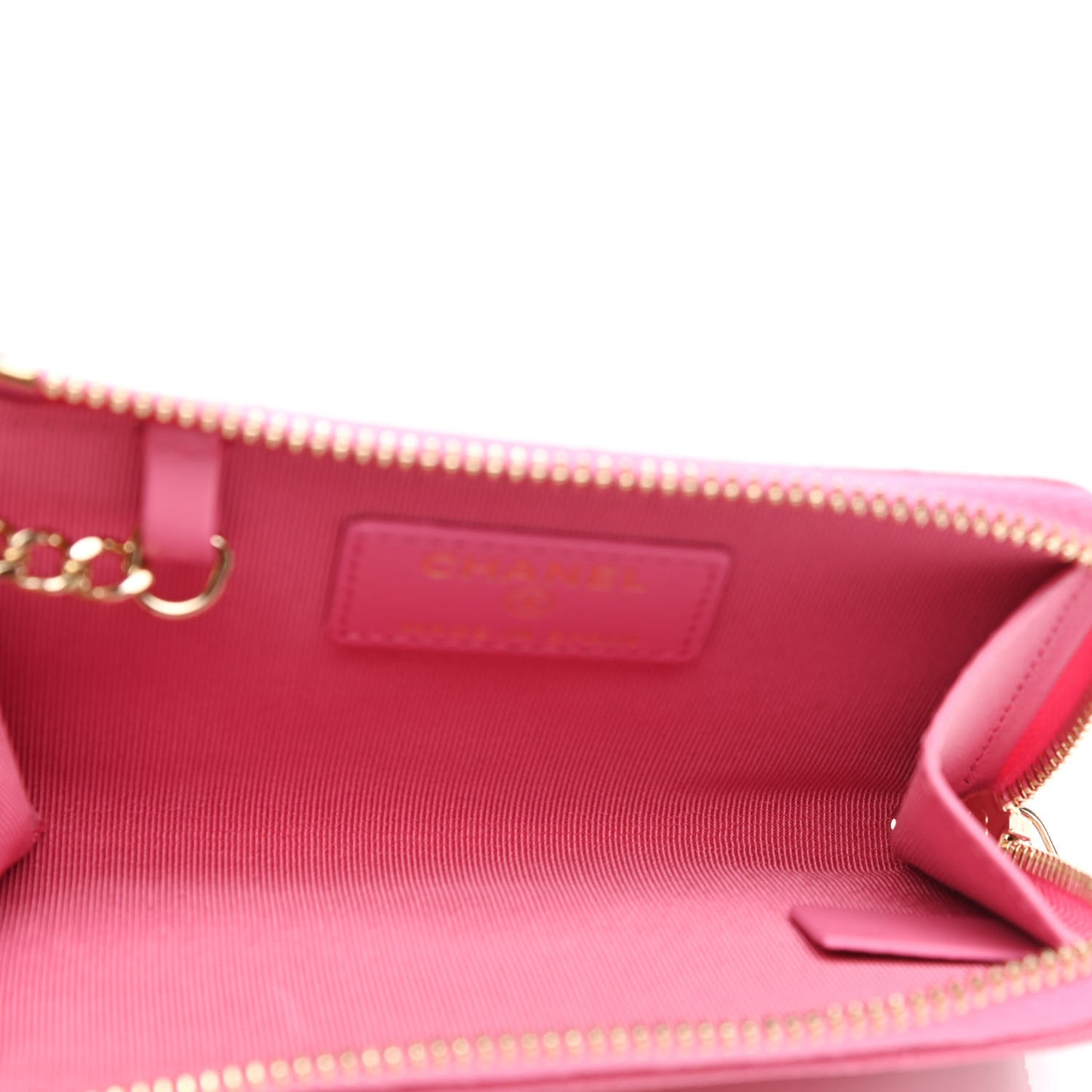 Caviar Quilted Zipped Key Holder Case Pink