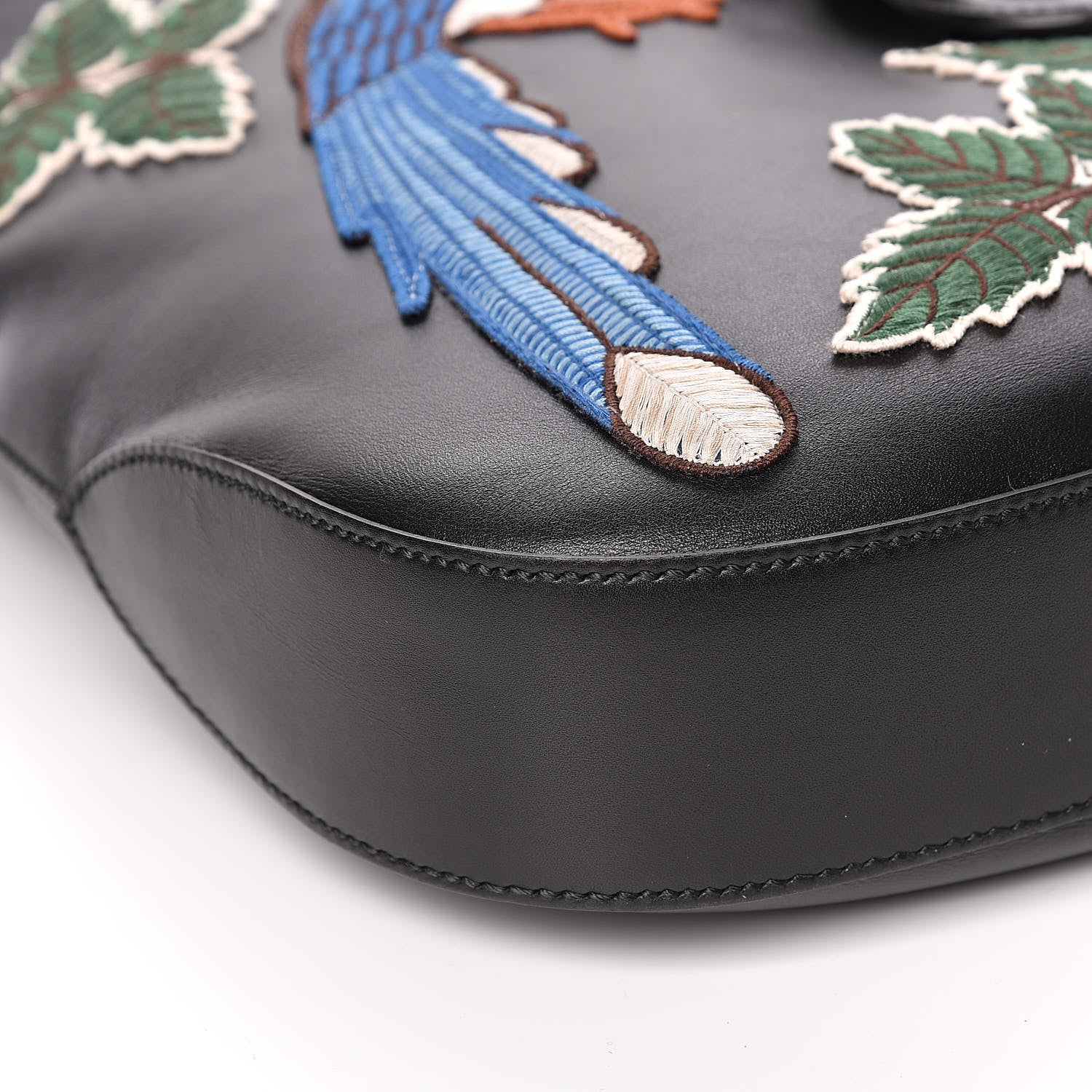 Gucci Calfskin Web Garden Collection Embroidered Medium Dionysus Hobo Black 9 of 11