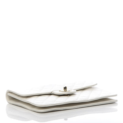 Chanel Caviar Quilted Square Flap Clutch White 4 of 8