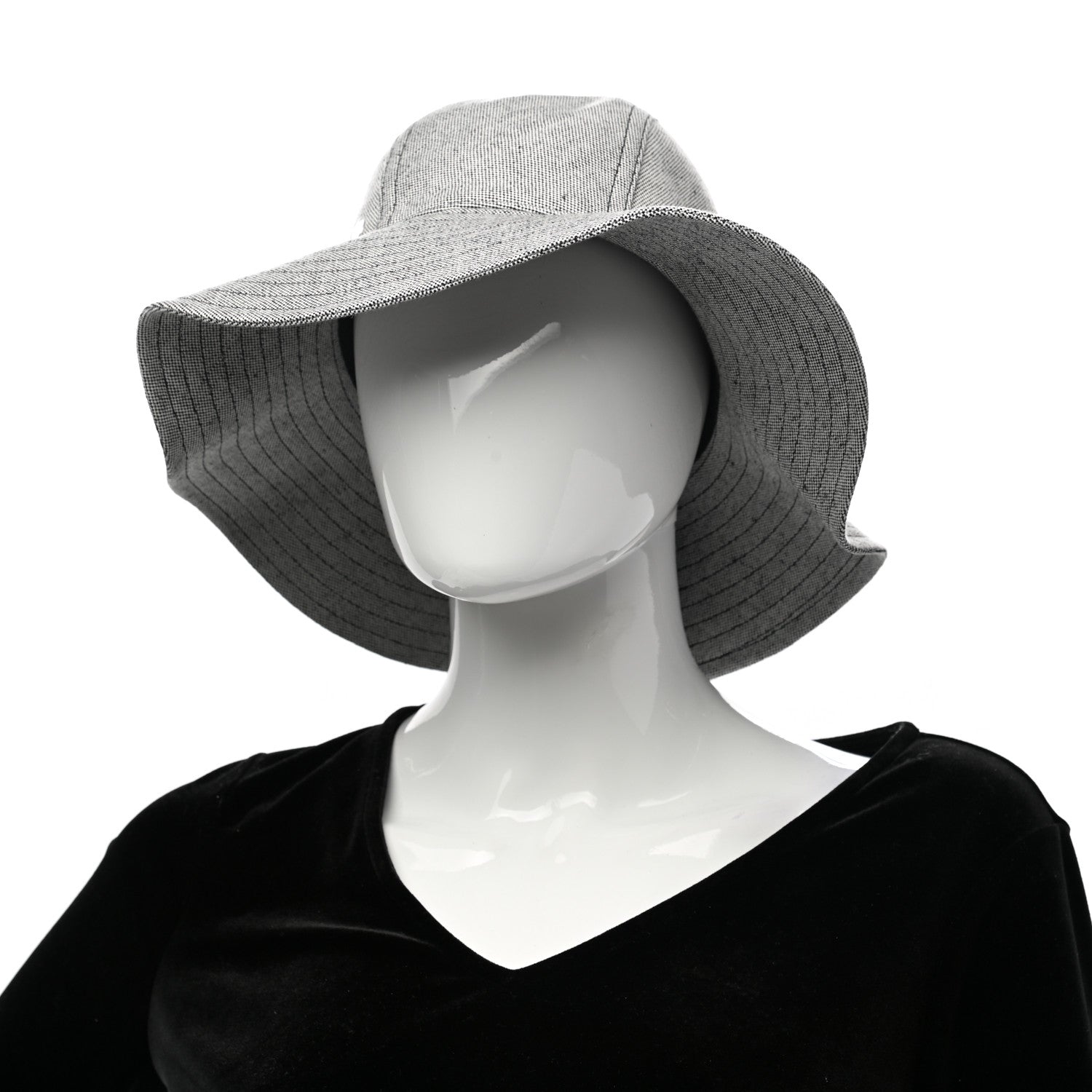 Hermes Linen Cotton Colette Bucket Hat 57 Black 2 of 8