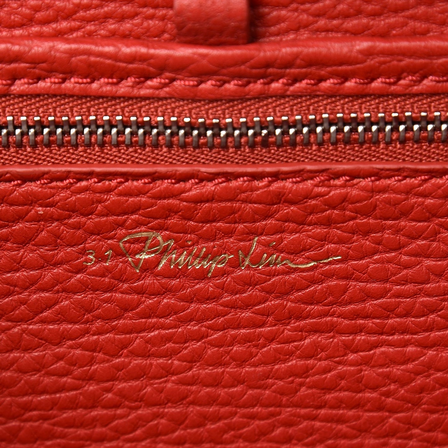 3.1 Textured Calfskin Mini Pashli Satchel Red