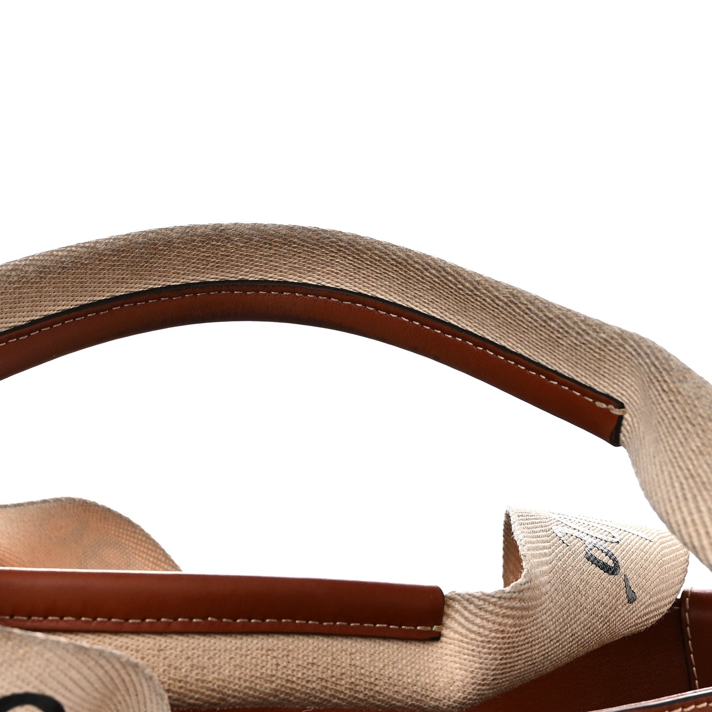 Calfskin Medium Woody Ribbon Tote Sepia Brown