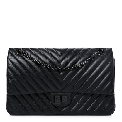 Chanel Aged Calfskin Chevron Quilted 2.55 Reissue 226 So Black 1 of 12