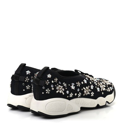 Christian Dior Technical Canvas Embellished Dior Fusion Sneakers 38.5 Black White 4 of 7