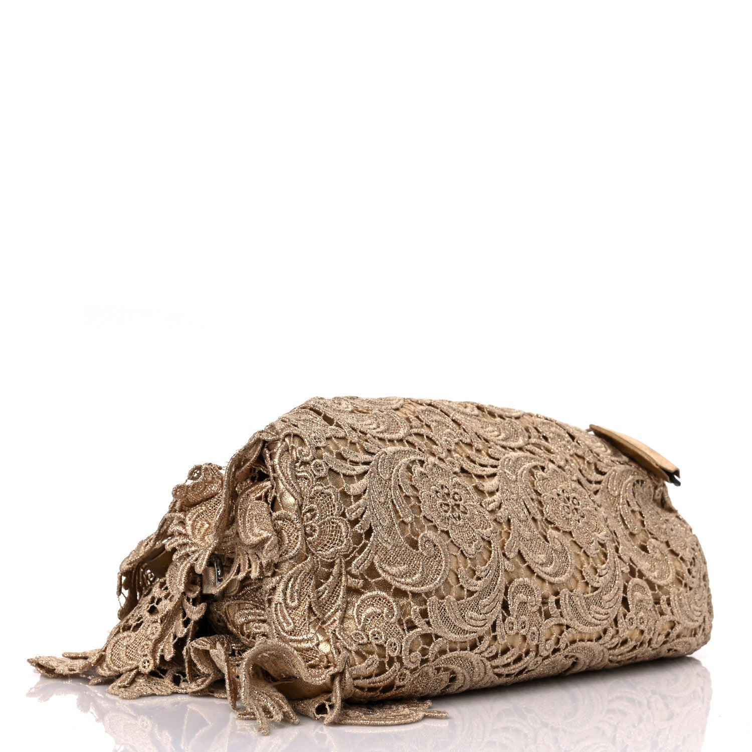 Prada Lace Pizzo S Bowler Oro Lurex 3 of 11