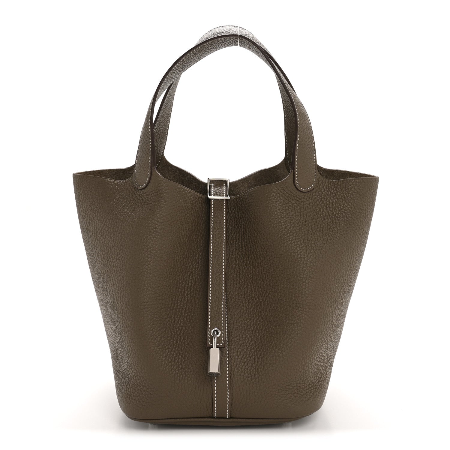 Hermes Taurillon Clemence Picotin Lock 22 MM Etoupe 1 of 12