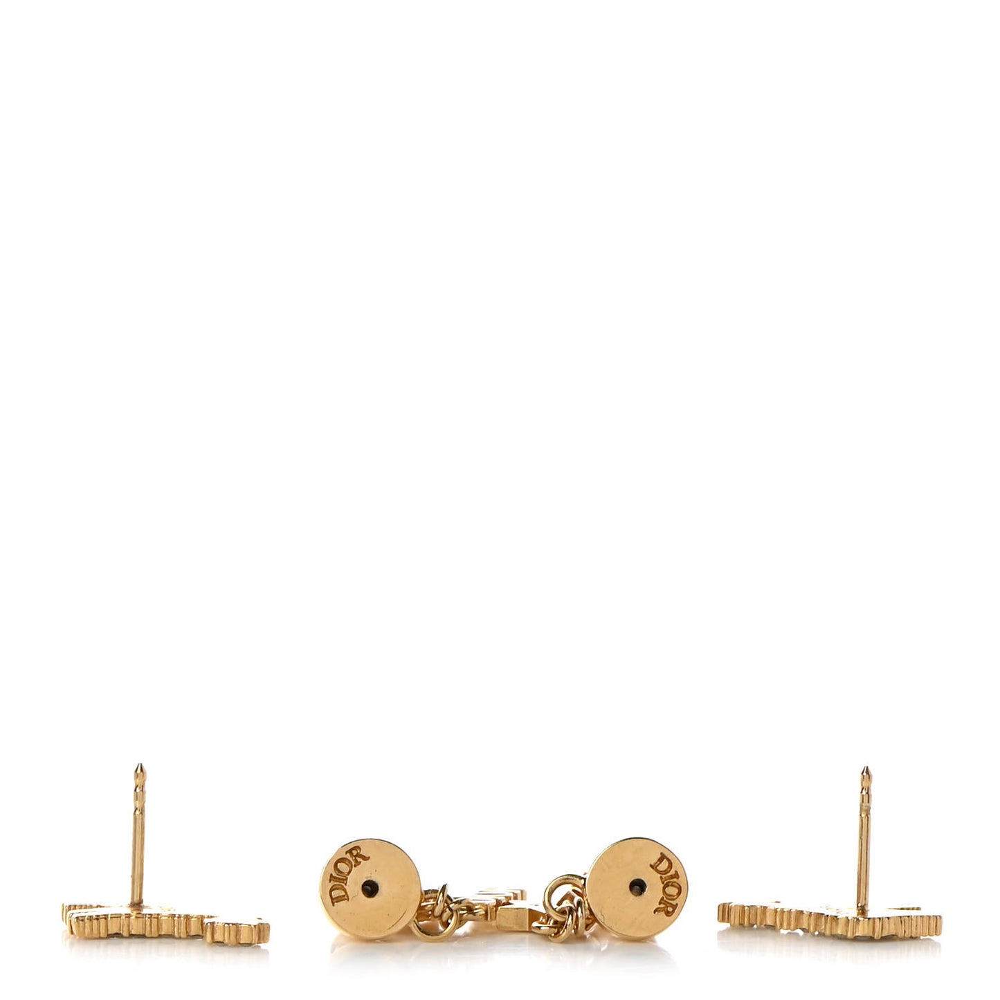 Crystal Diorable Giraffe Logo Earrings Gold