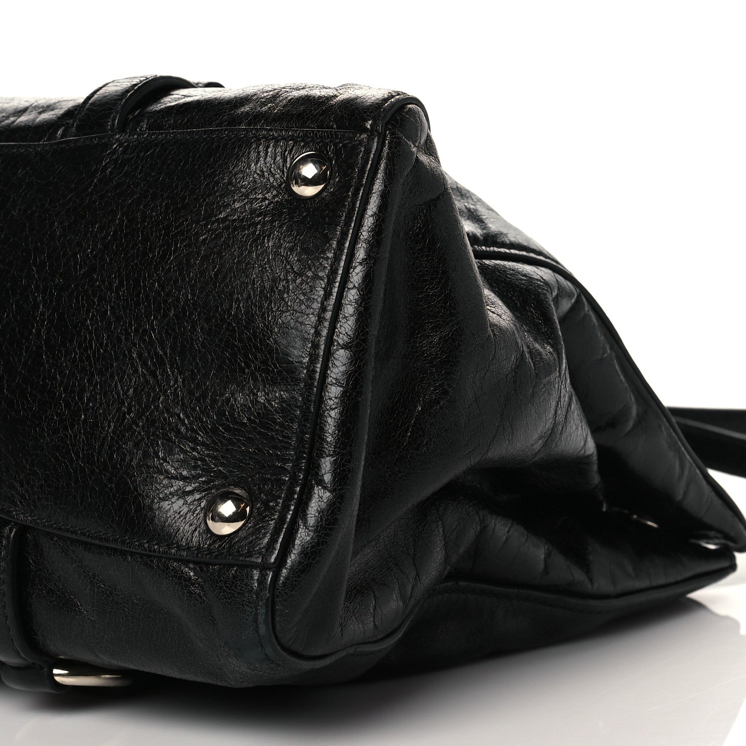 Miu Miu Vitello Shine Top Handle Satchel Black 10 of 11