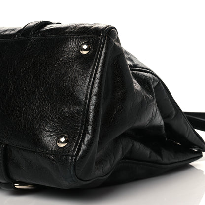 Miu Miu Vitello Shine Top Handle Satchel Black 10 of 11
