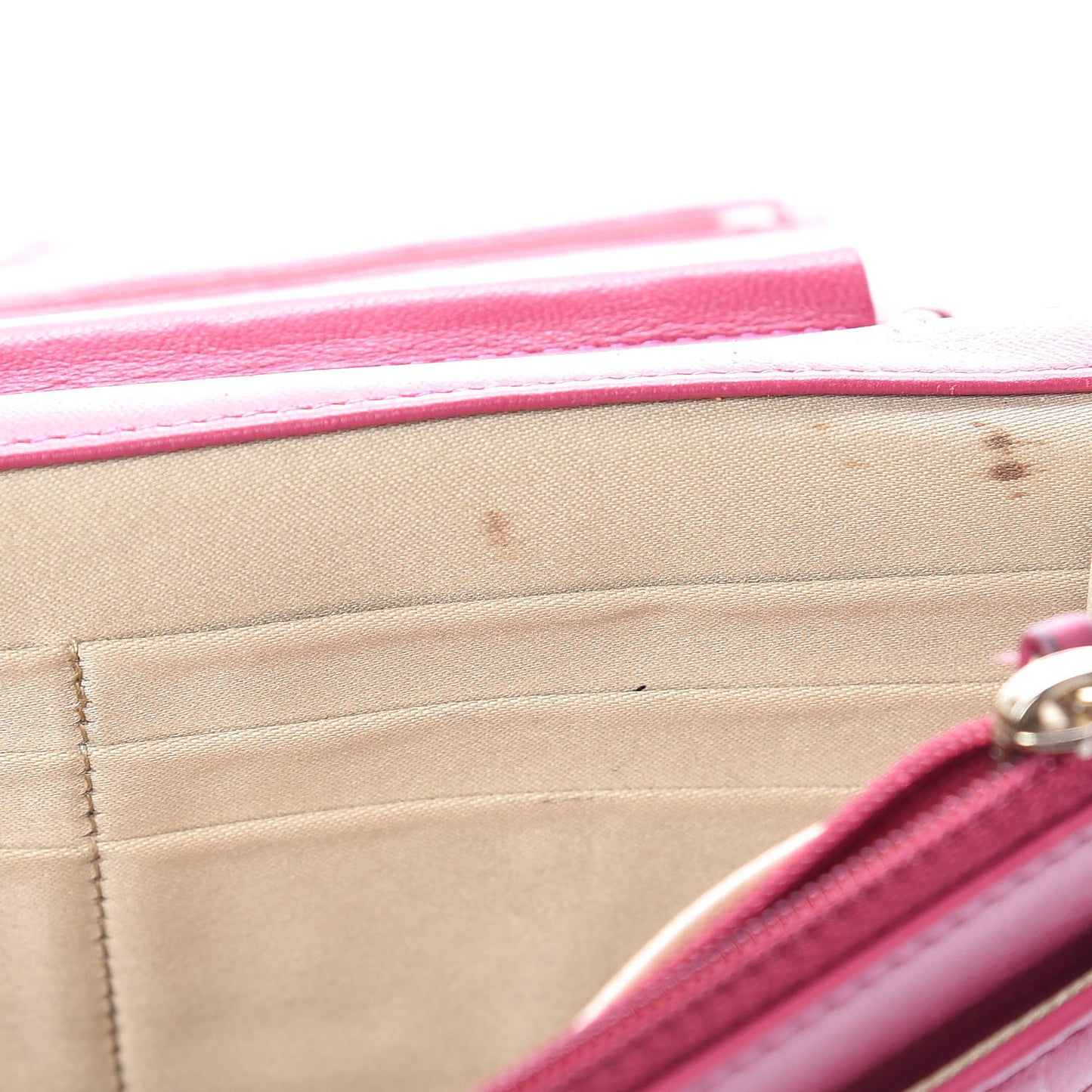 Caviar Camellia Embossed Wallet On Chain WOC Fuchsia