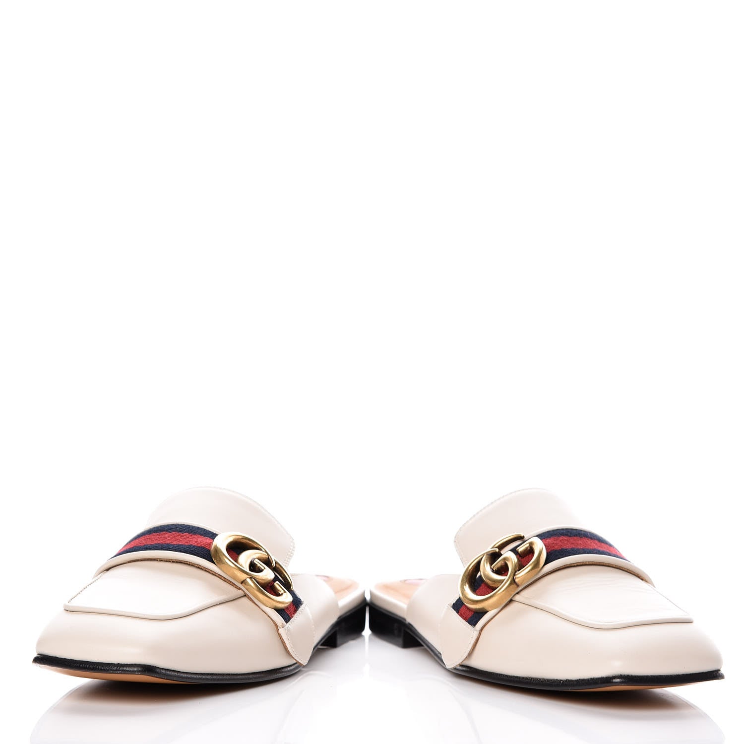Gucci Calfskin Web Womens Peyton GG Slippers 35 Mystic White 6 of 11