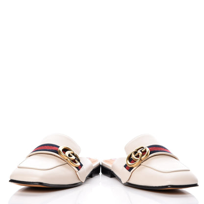 Gucci Calfskin Web Womens Peyton GG Slippers 35 Mystic White 6 of 11
