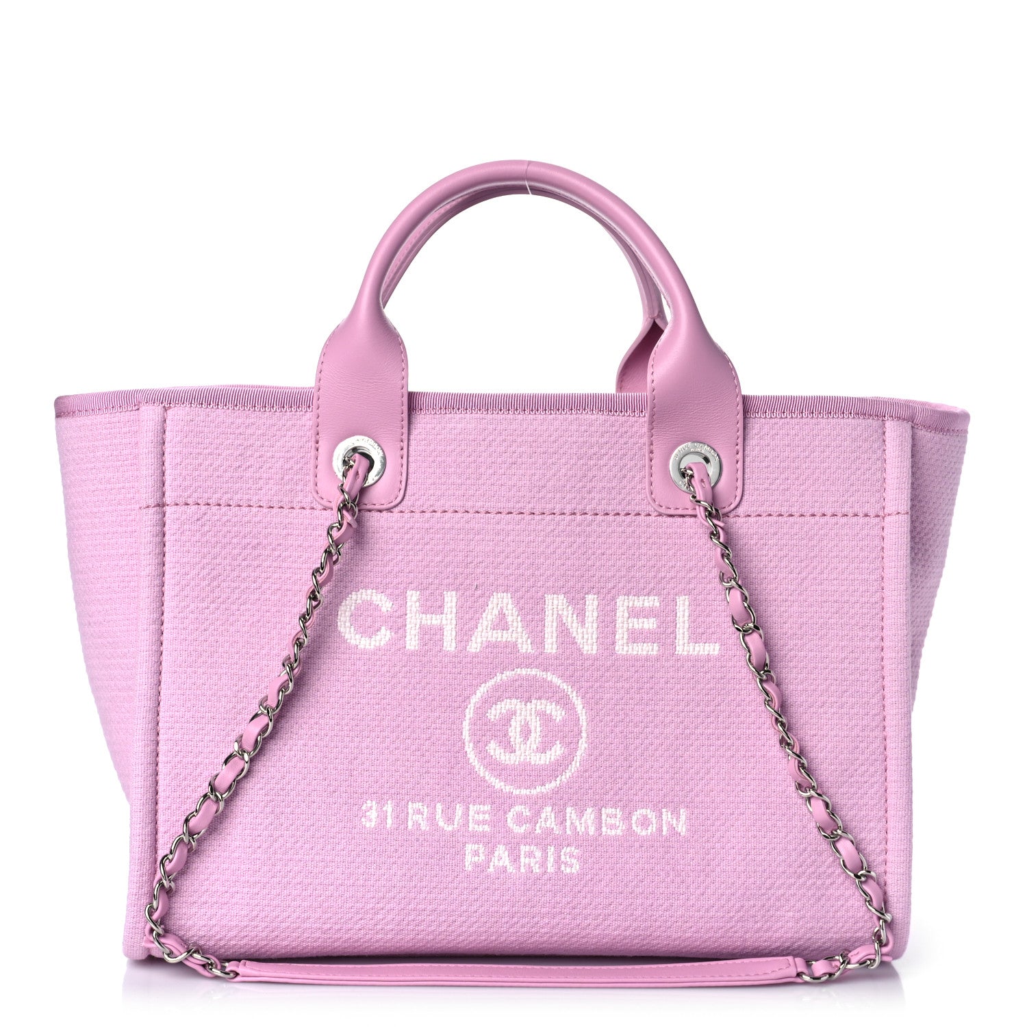 Chanel Mixed Fibers Small Deauville Tote Pink 3 of 11