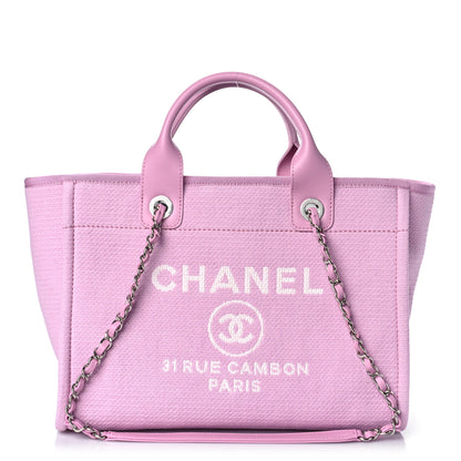 Chanel Mixed Fibers Small Deauville Tote Pink 3 of 11