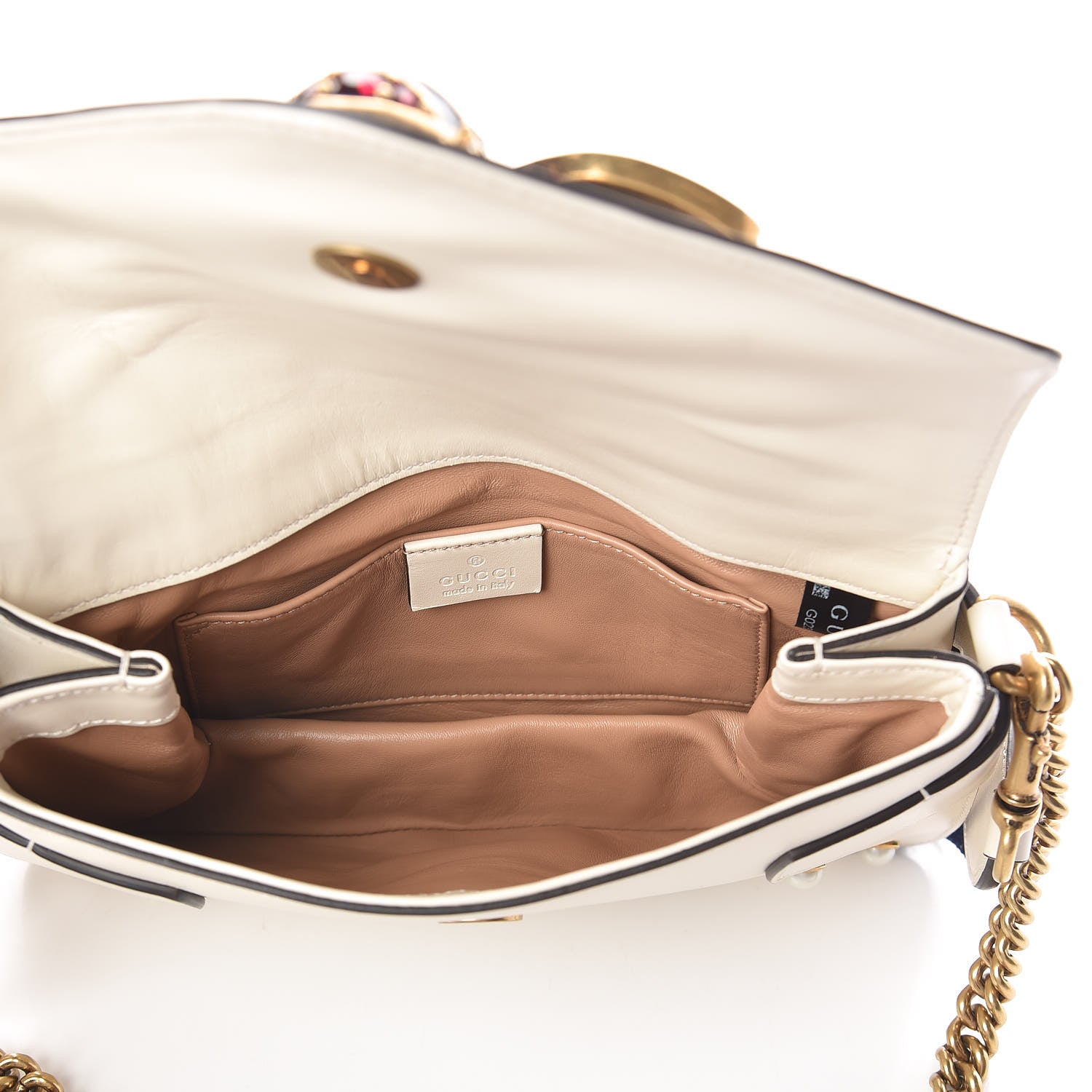 Gucci Nappa Pearl Studded Mini Queen Margaret Broadway Shoulder Bag Mystic White 5 of 9