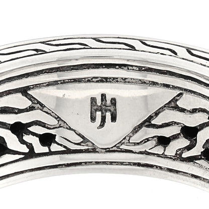 John Hardy Sterling Silver 18K Yellow Gold Carved Chain Palu Band Ring 54 7 4 of 4