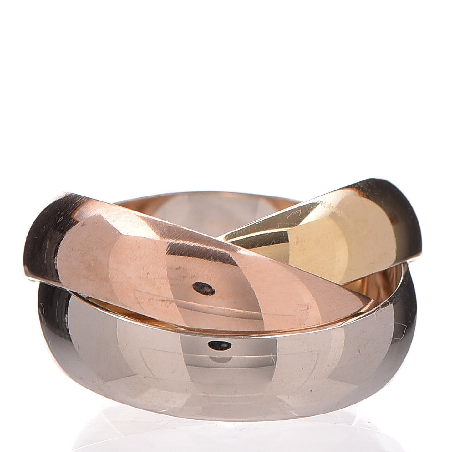 18K Pink Yellow White Gold Large Trinity Ring 52 6