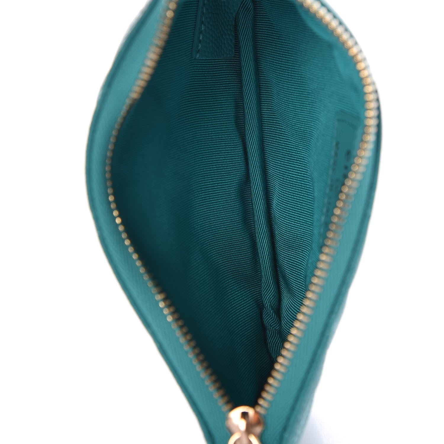 Chanel Caviar Quilted Small Cosmetic Case Turquoise 5 of 8