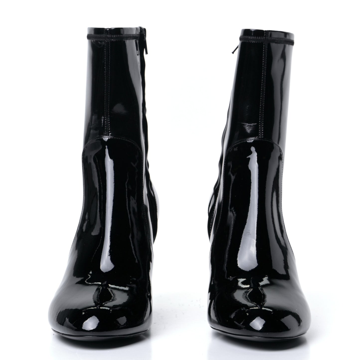 Patent Silhouette Ankle Boots 40 Black