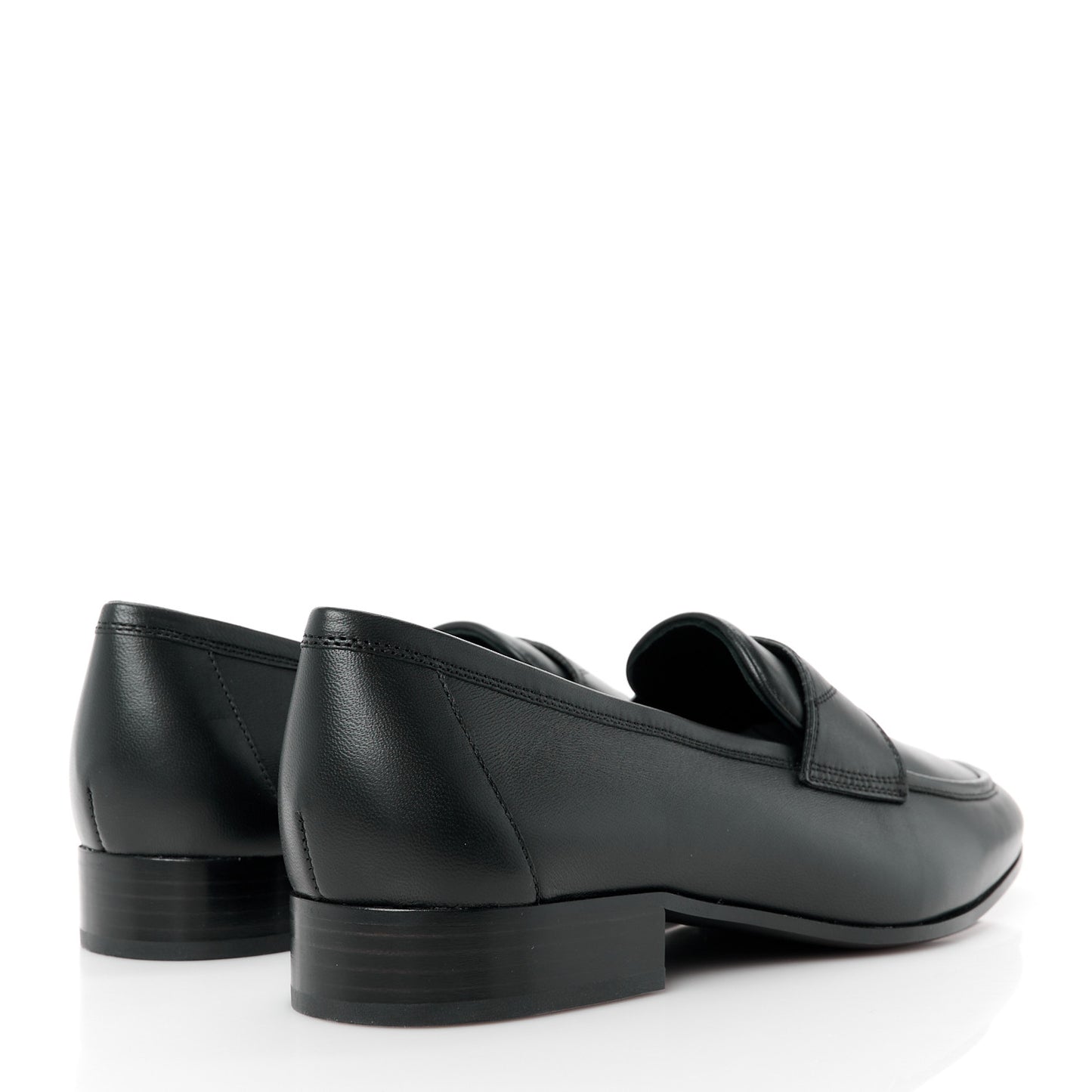 Calfskin Mens Stitched CC Loafers 41 Black