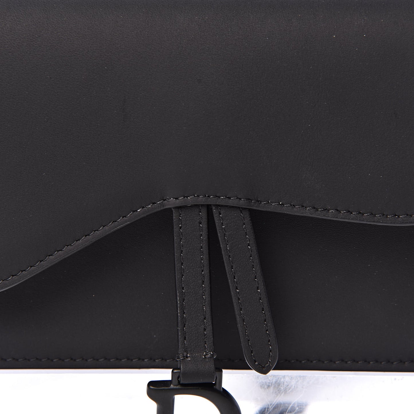 Ultra Matte Calfskin Saddle Belt Bag Black