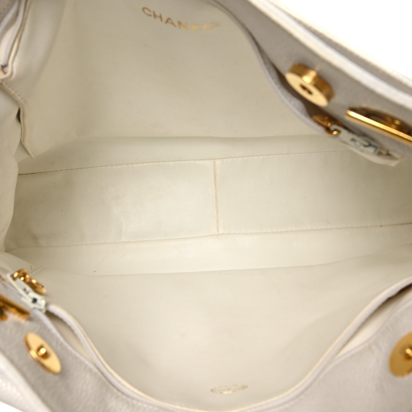 Caviar Flap Shoulder Bag White
