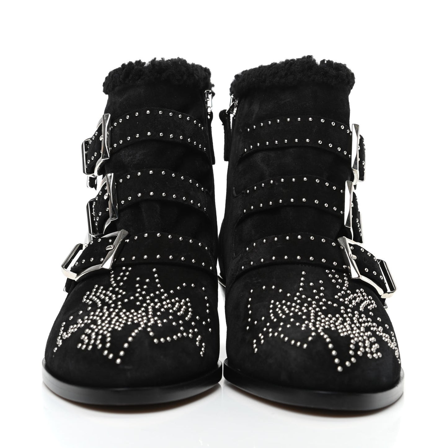 Shearling Studded Susanna Ankle Boots 39 Black