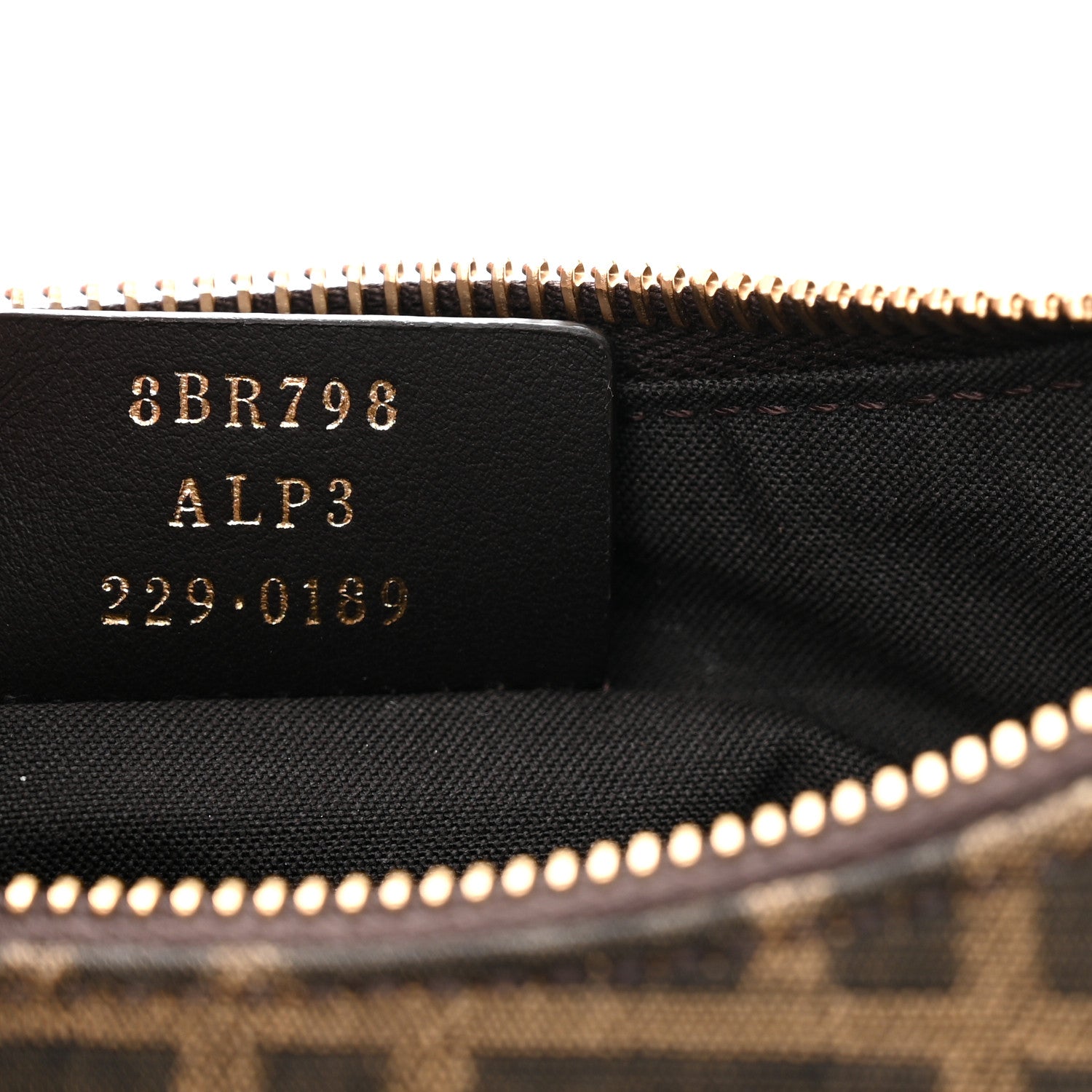 Fendi Fabric Jacquard Vitello Grace FF 1974 Small Fendigraphy Hobo Bag Tobacco Moro Ebano 7 of 10