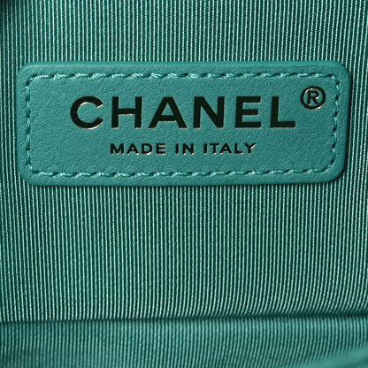 Chanel Caviar Chevron Quilted Small Boy Flap Green 6 of 9