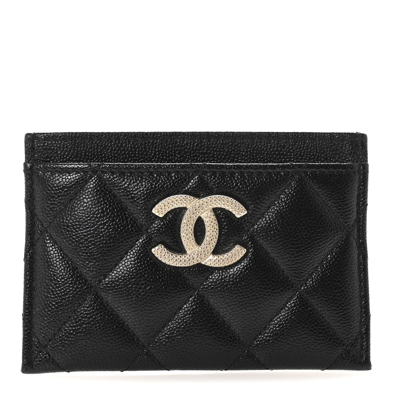 Chanel Caviar Quilted Studded CC Card Holder Black 1 of 9