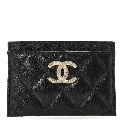 Chanel Caviar Quilted Studded CC Card Holder Black 1 of 9