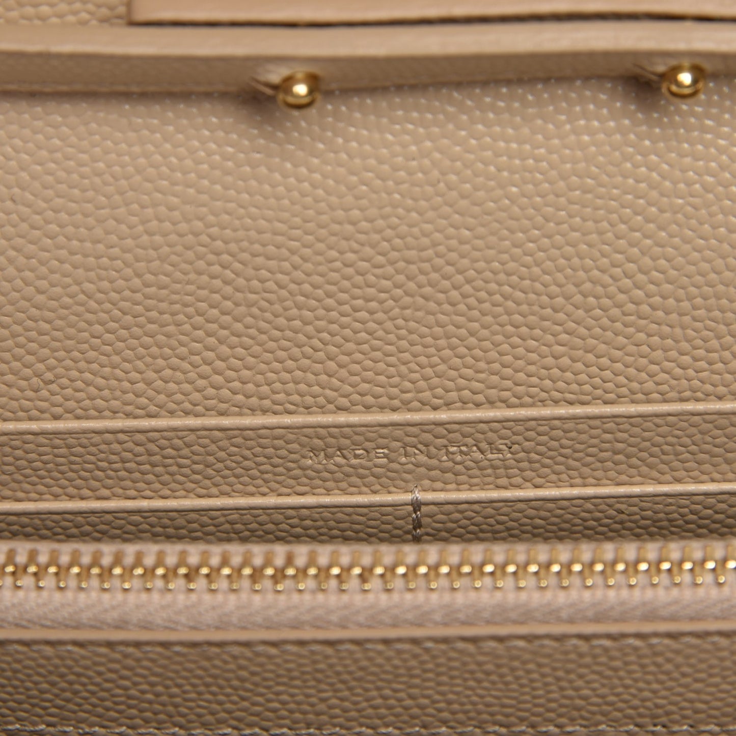 Grain De Poudre Matelasse Chevron Monogram Chain Wallet Nude Powder
