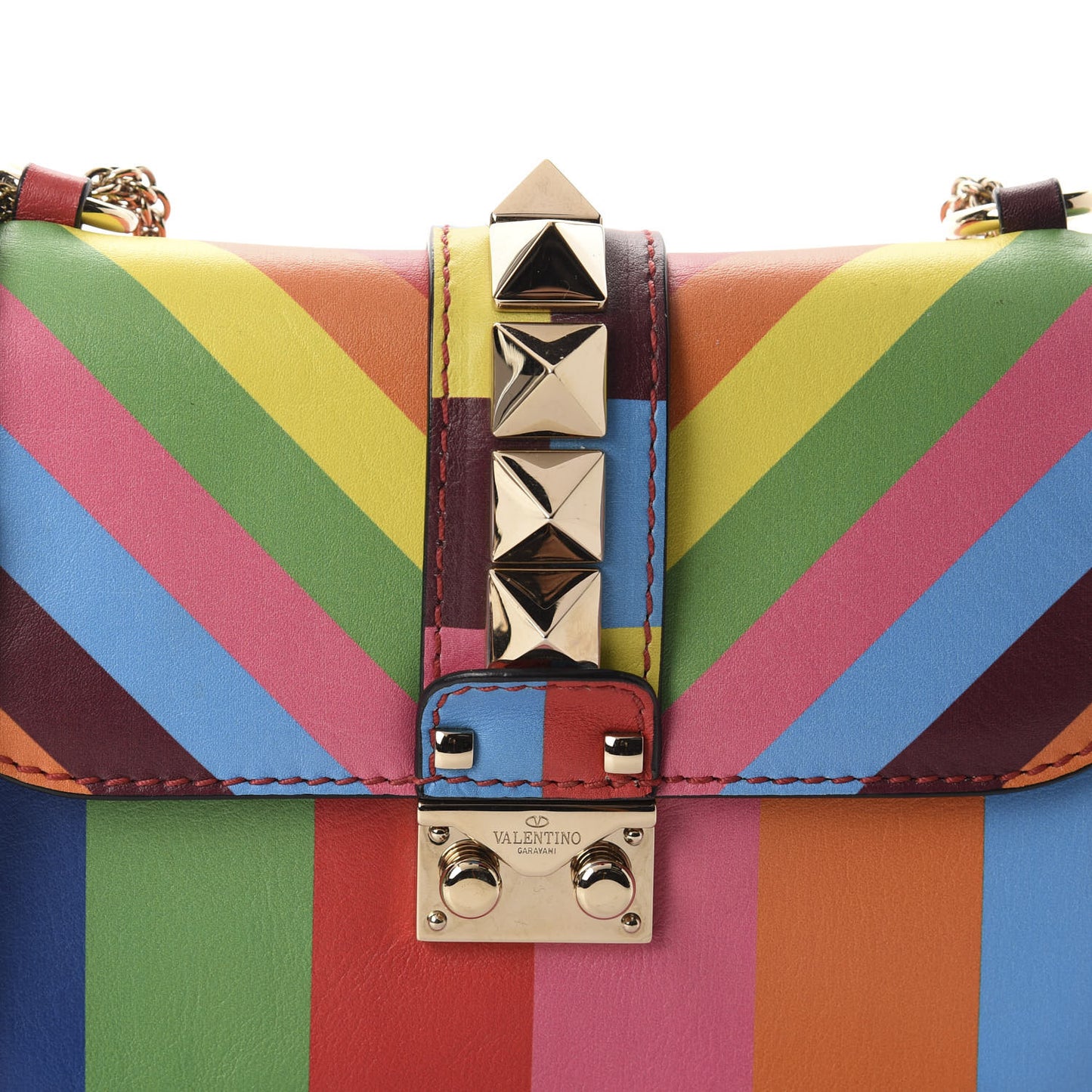 Vitello 1973 Small Glam Lock Rockstud Flap Multicolor