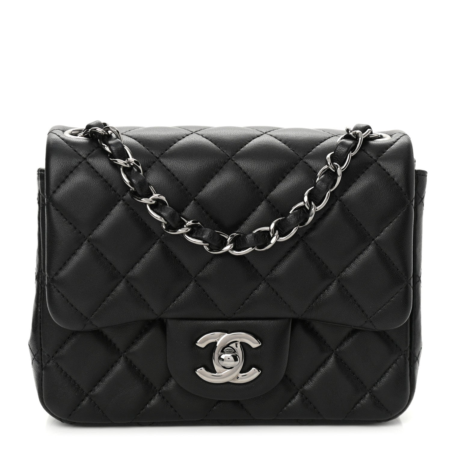 Chanel Lambskin Quilted Mini Square Flap Black 1 of 11