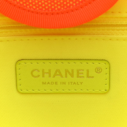 Chanel Mixed Fibers Calfskin Deauville Medium Tote Orange Yellow 7 of 15