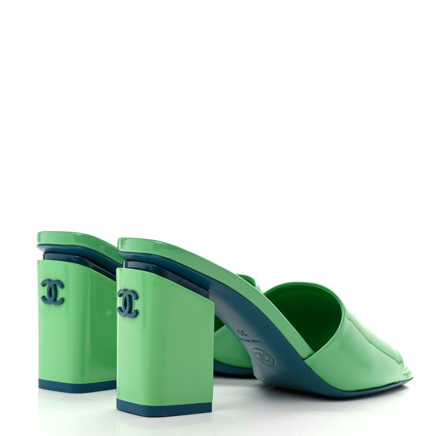 Patent CC Mules 35 Green Turquoise